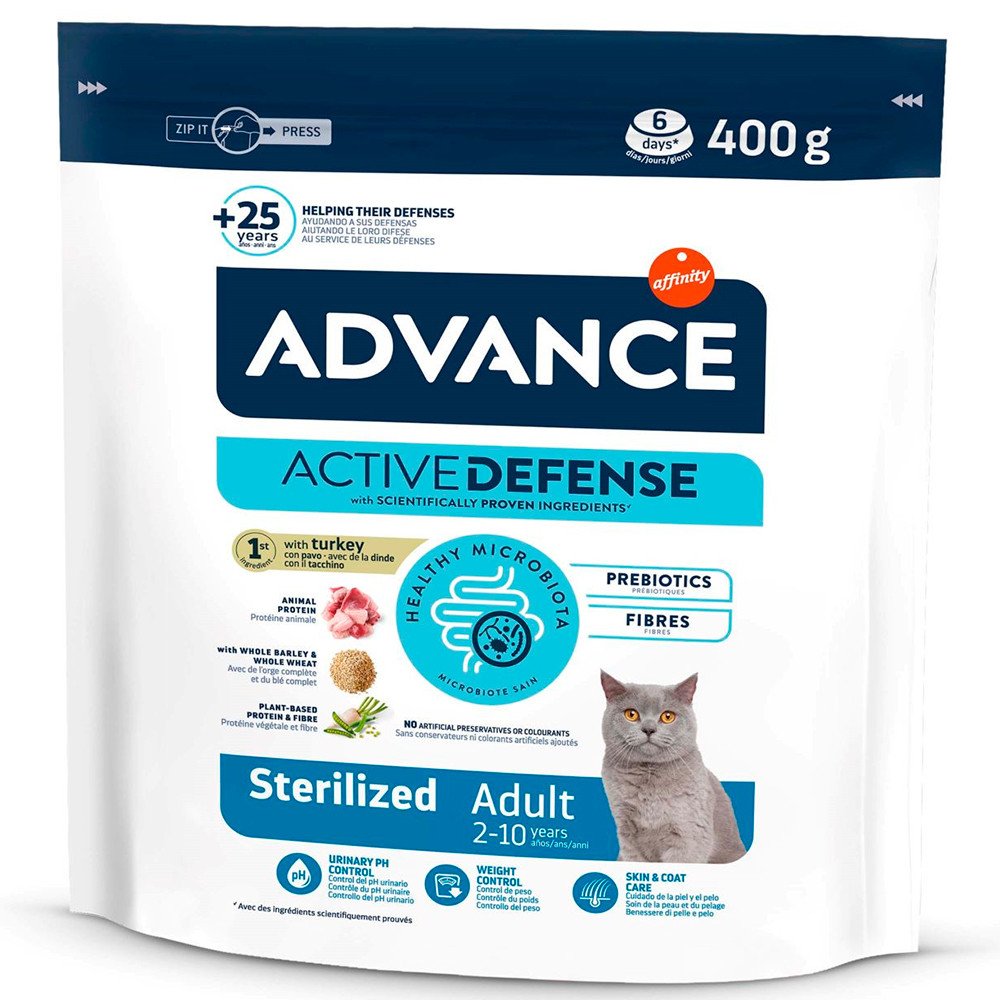 Advance Gato Sterilized Turkey & Barley 400Gr/1,5Kg/3Kg/6Kg/10Kg
