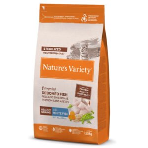Alternative view of Natures Variety Gato Healthy Grain Sterilized Peixe Branco 300Gr/1,25Kg/3Kg