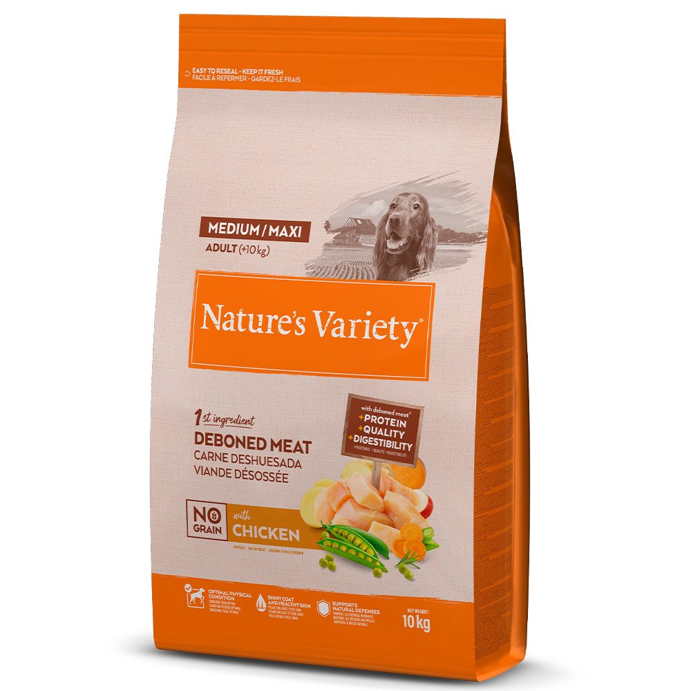 Natures Variety Cão No Grain Medium/Maxi Adult Frango 3Kg/10Kg